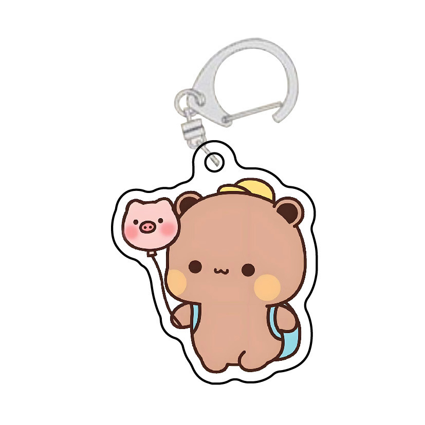 Cute pequeño dos tecidos de tela un dos colgantes acrílicos estudiantes caricaturas personales mochila colgar decoración personalizada image 25