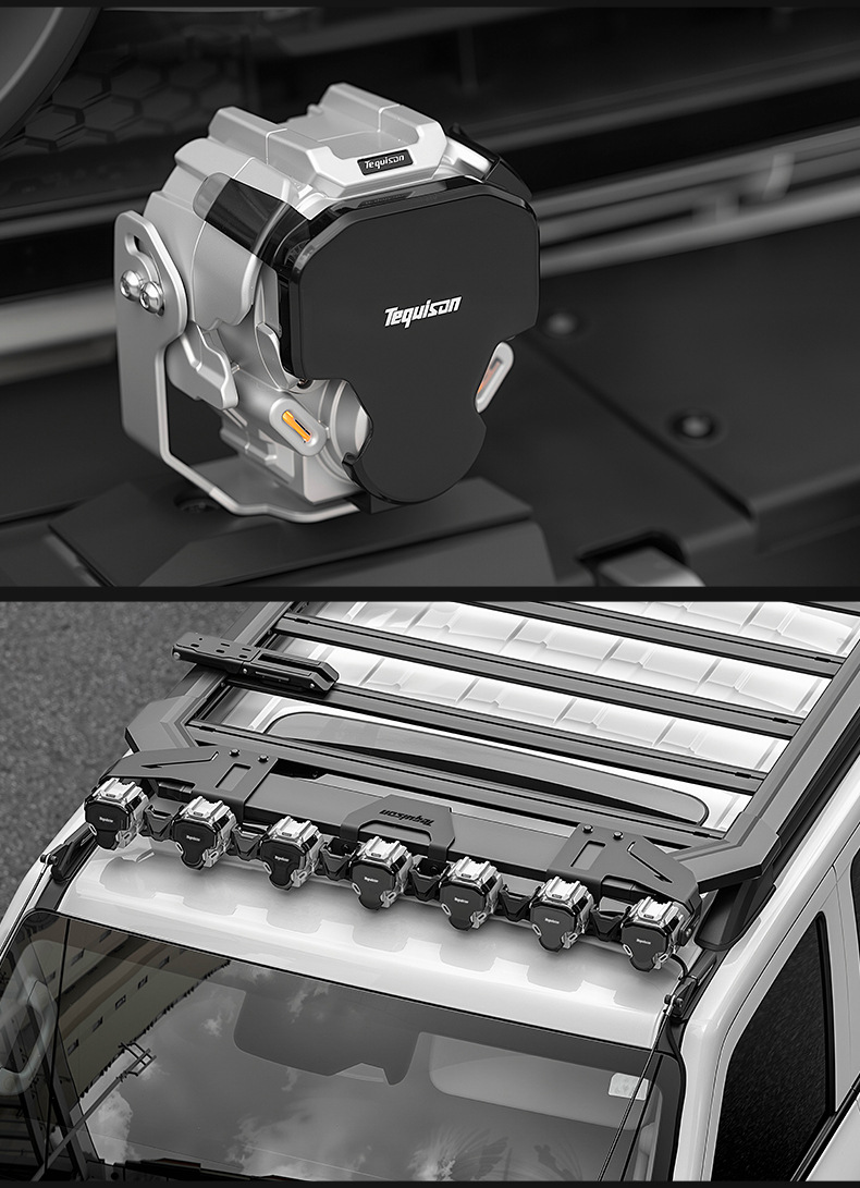 Tequison high-power clover-shaped spotlights for off-road vehicles, A-pillar guards, modified auxiliary spotlights