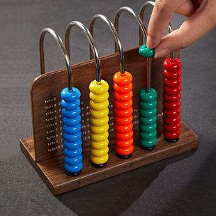#   Five-Speed Counter Primary School First Grade Mathematics Teaching Aids Second Grade Volume Solid Wood Kidsren's Abacus