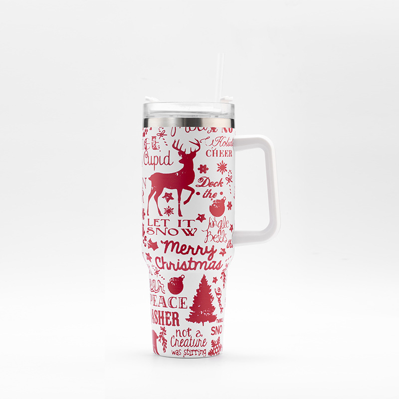 40oz taza de aislamiento de Navidad regalos de Halloween taza de automóvil personalizada de acero inoxidable gran capacidad paja hielo taza de agua image 9