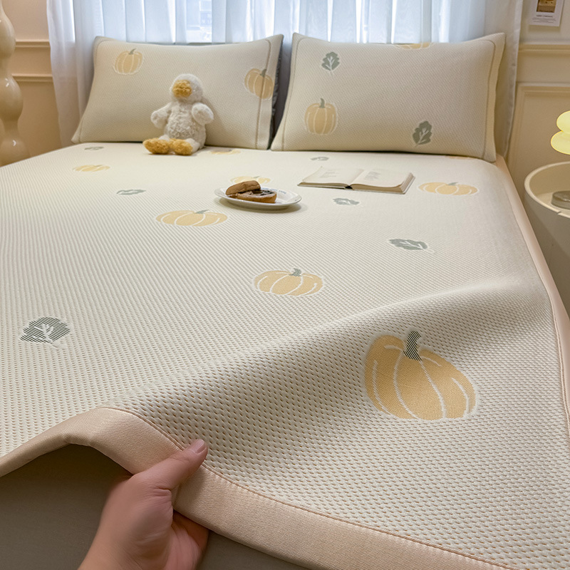A clase madre e infante grado frijoles de verano estera de seda de hielo estera de verano hogar estera suave se puede lavar con máquina dormitorio set de tres piezas 4