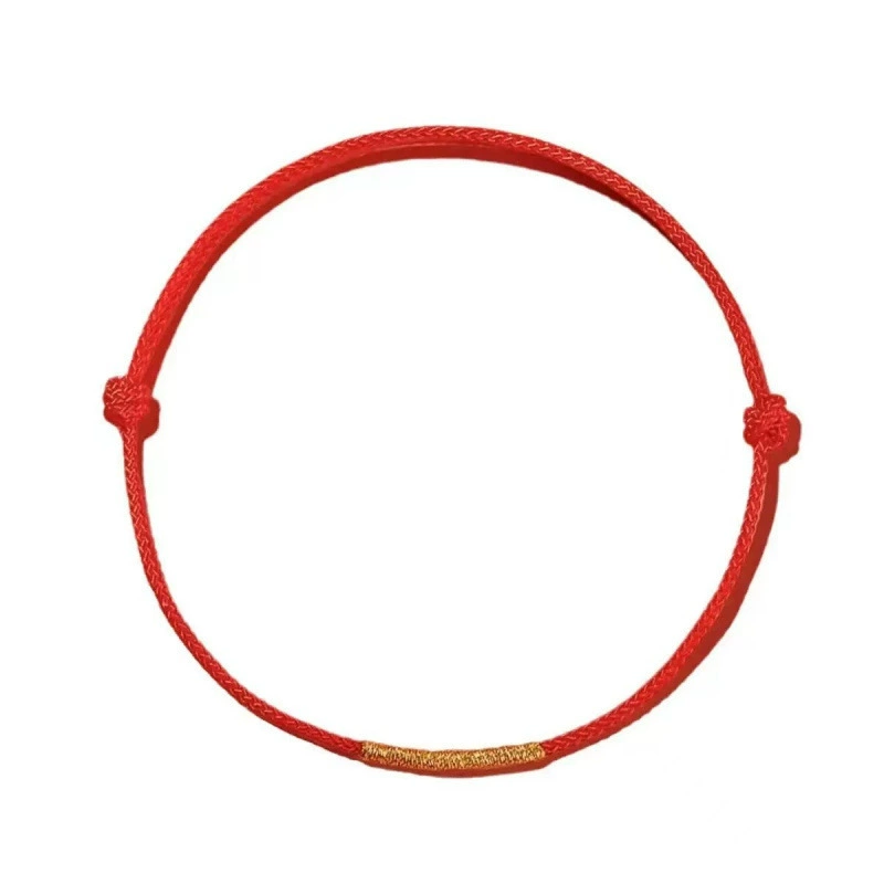 Red rope bracelet, red birthday charm, does not fade