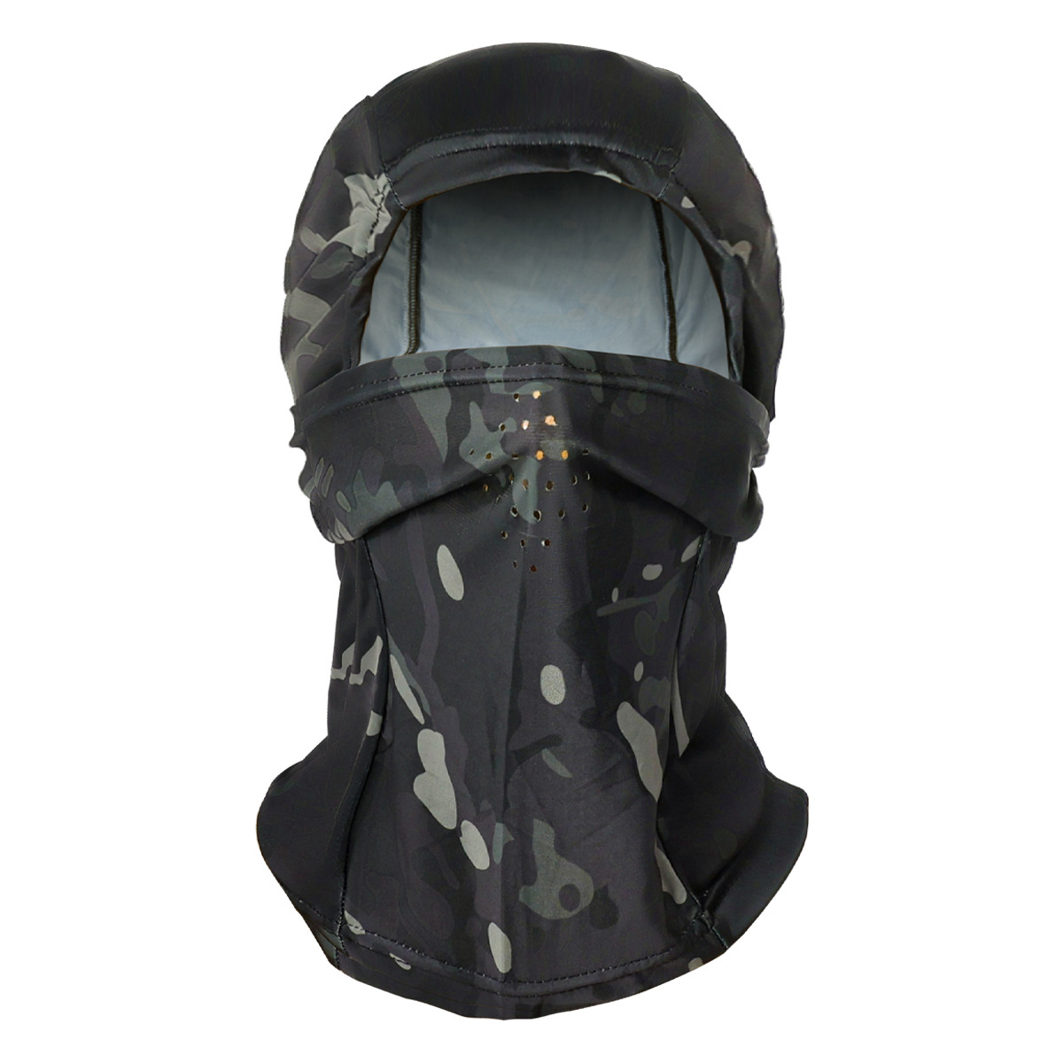 Camuflaje camping al aire libre pesca al aire libre máscara de secado rápido casco de viaje gorro interior orificio fresco y transpirable cubierta de seda de hielo
