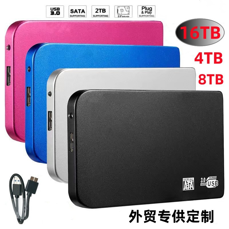 Cross-Border Hot Selling Mobile Hard Drive Usb3.0 500G-16Tb High-Speed Transmission Mobile Solid State Drive Factory Direct