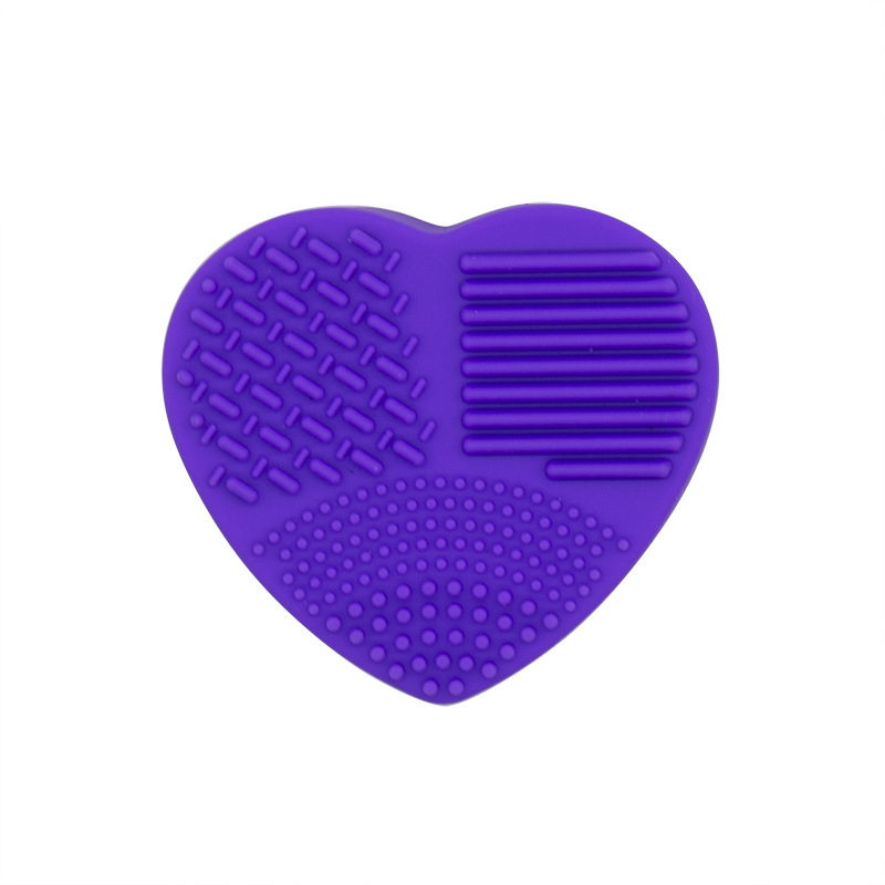 Caja de lavado en forma de corazón esponja de silicona cariño cepillo de maquillaje caja de limpieza en seco caja de limpieza de cepillo de maquillaje de doble uso