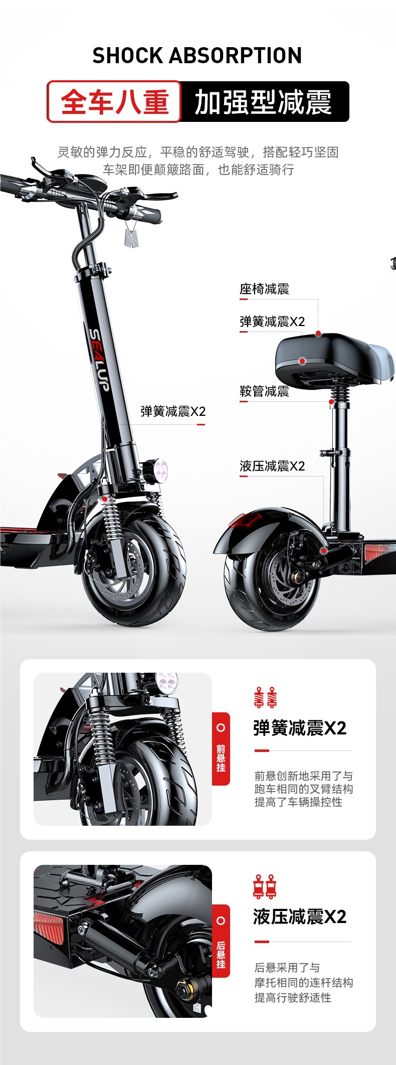 Xilop Electric Scooter Ride-On Folding Electric Vehicle Two-Wheel Mobility Scooter Small Car Mini Electric Bike
