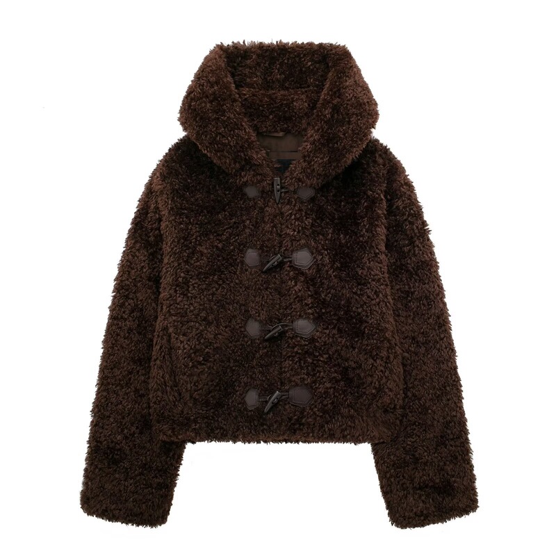 Wholesale cross-border coat 2024 winter Europe and America Amazon warm temperament women's foreign trade artificial fur effect jacket
