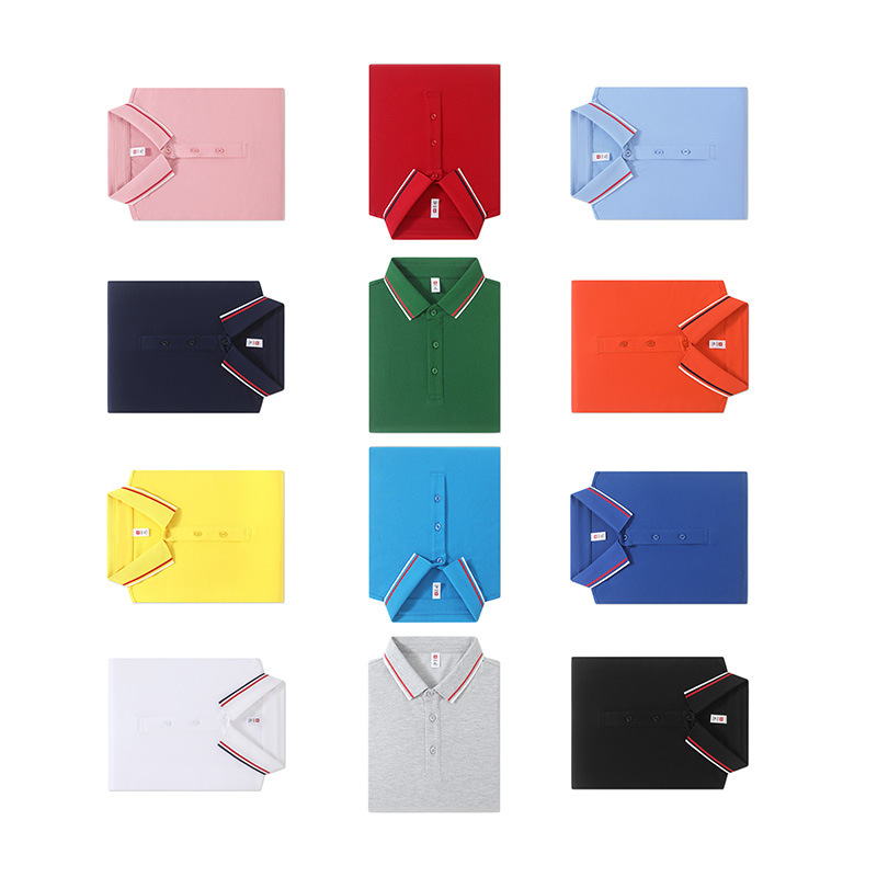 Comercio Solona algodón poliéster de color de verano camiseta de manga corta con la solapa ropa de trabajo polo camiseta de hombre personalizada