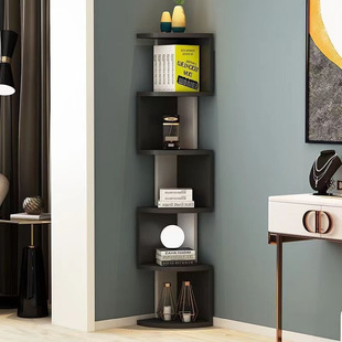 Corner Bookcase Storage Corner Bookshelf Bay Window Corner Cabinet Nordic Living Room Bedroom Modern Simple Storage Rack Floor-Standing