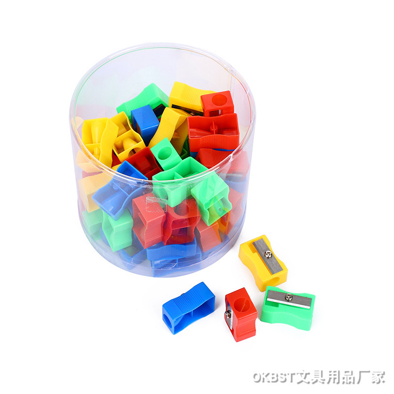 Sacapuntas de lápiz de plástico de color caramelo sacapuntas Sacapuntas de lápiz forma creativa de dibujos animados estudiante de papelería de aprendizaje