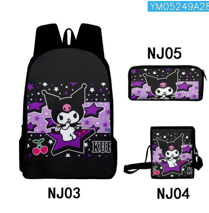 Directo de fábrica de dibujos animados mochila lápiz coolomi primaria y secundaria estudiantes de gran capacidad de impresión bolsa de tres piezas conjunto