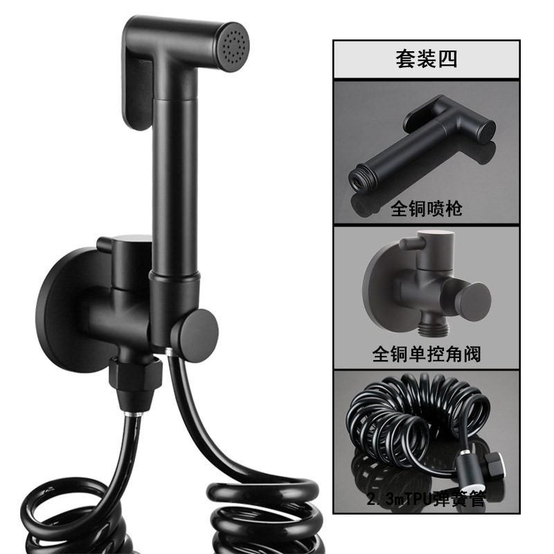 Limpiador de inodoro totalmente de cobre, enjuague presurizado, una entrada y una salida, pistola rociadora de inodoro, kit de pistola de descarga de inodoro