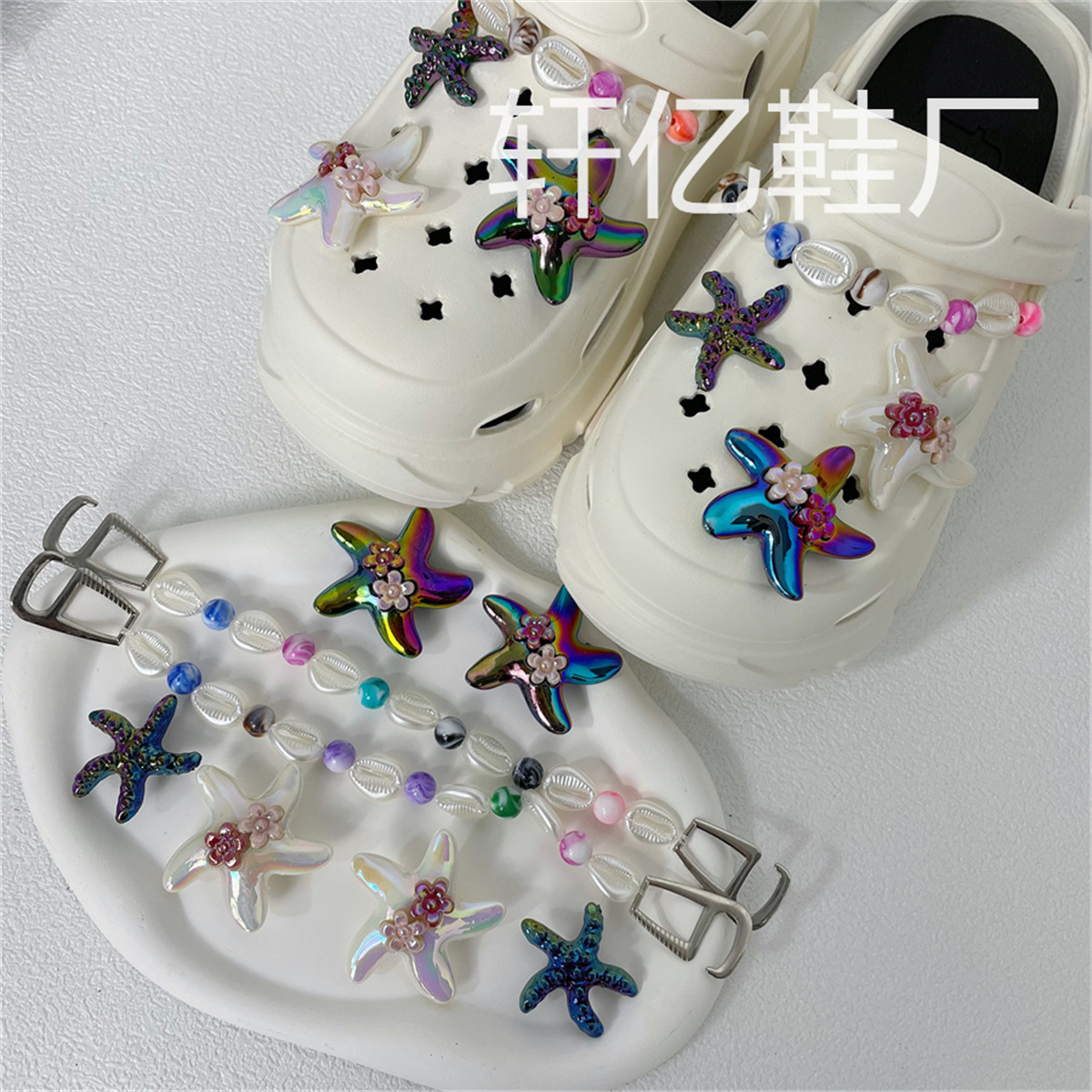 Nuevo ramo, zapatos de flores, agujeros de flores, accesorios de perlas tridimensionales de alta calidad, accesorios de bricolaje decorativos, zapatos de fragancia desmontables