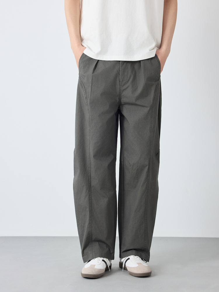 Quần dài nam phong cách Mỹ ống rộng cotton mềm mại — đen chi tiết 4