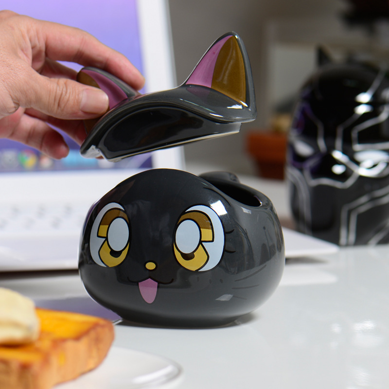 Nochebuena Jack Cat Cup Halloween parodia tazas de cerámica estilo creativo lindo gato cool regalo creativo