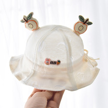 婴儿帽子夏季薄款网眼宝宝遮阳帽可爱超萌婴幼儿可调节渔夫帽防晒