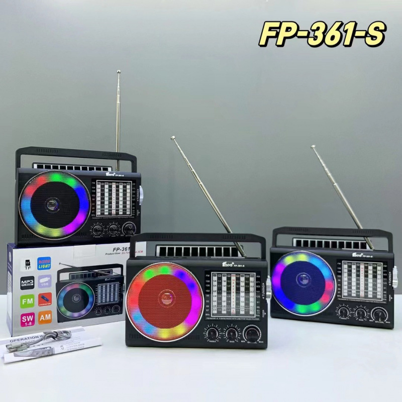 Foreign trade solar energy bluetooth speaker dazzle lights three FM portable portable radio with antenna