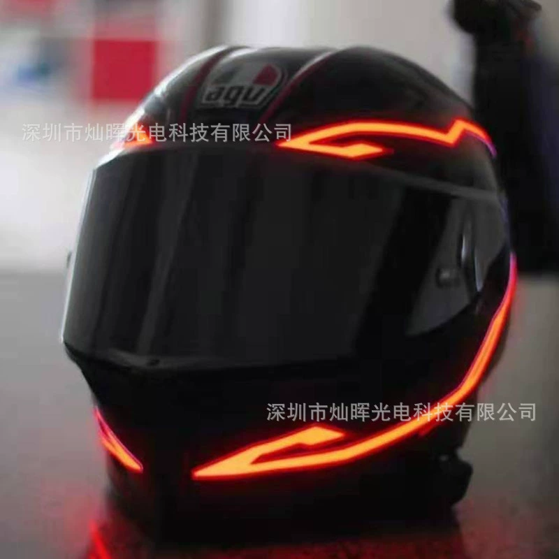 Мотоциклетный шлем светящаяся полоса производитель спот el шлем светящаяся полоса светодиодная светящаяся лампа шлем лампа