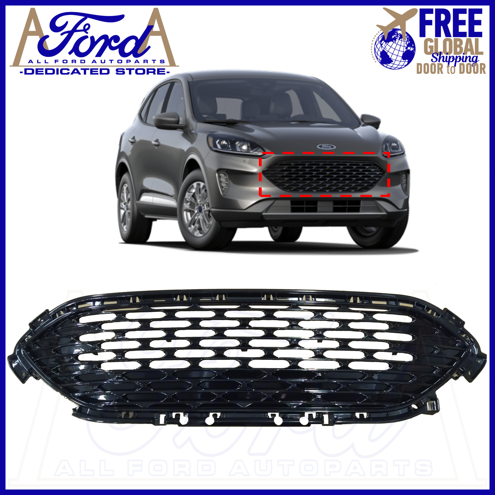 Suitable for 2020-2023 Ford Escape front bumper middle grille LV4B-8200-G