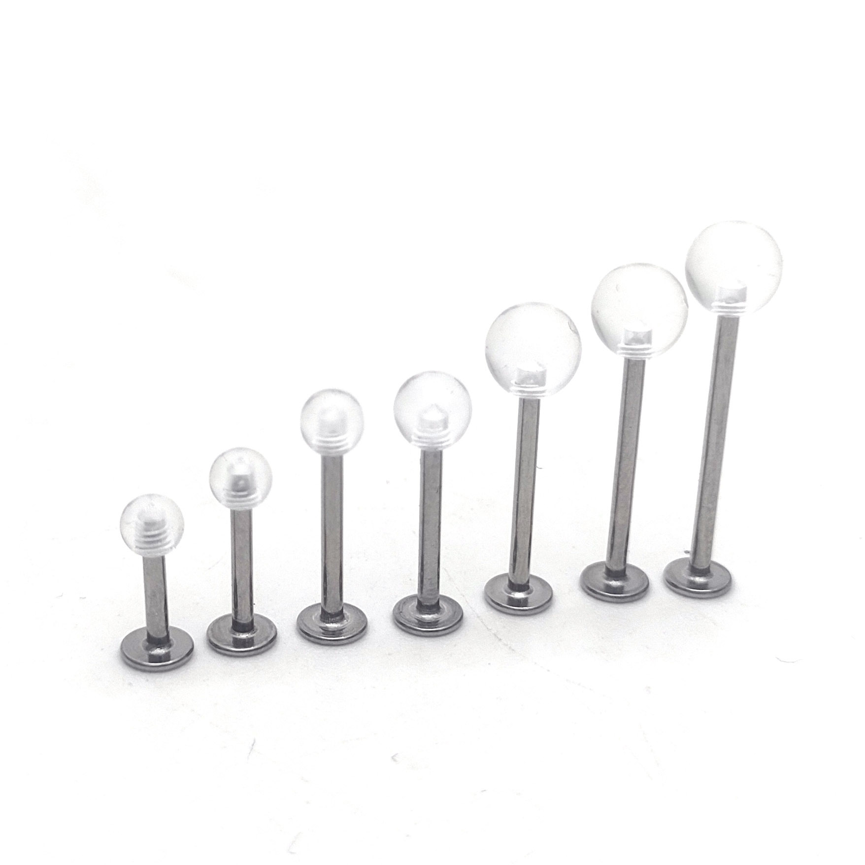 Stainless Steel Nose Stud With Acrylic Bead Piercing Jewelry_voghion.com