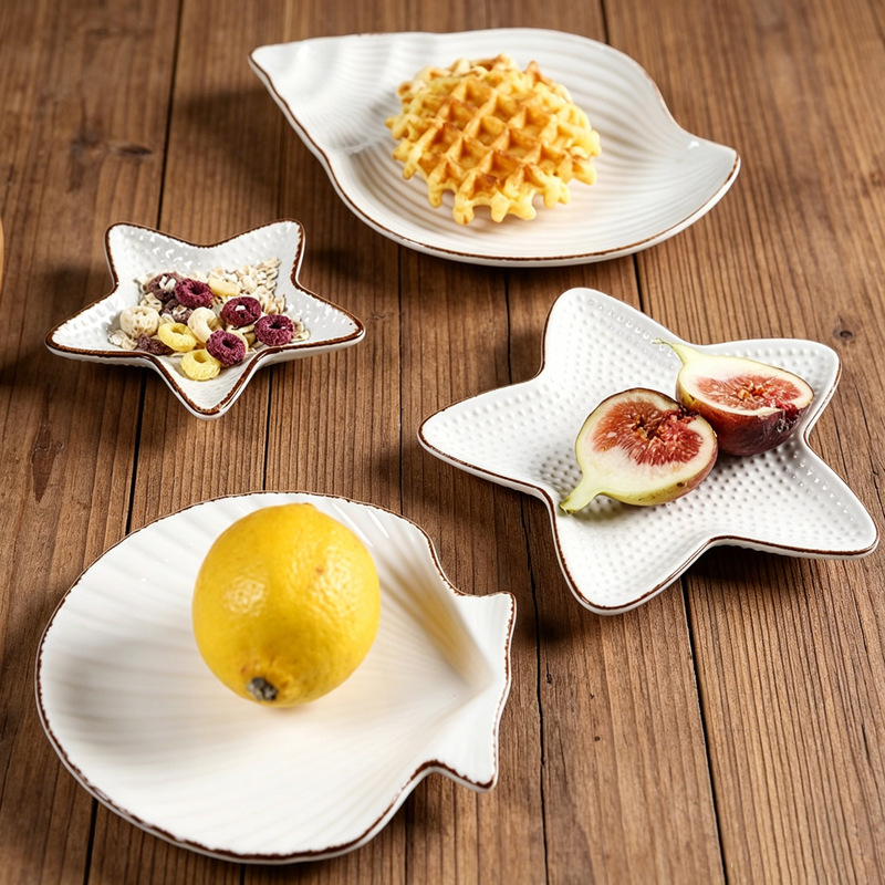 Creative ceramic ocean-themed tableware breakfast bowl cute children's plate fruit sushi plate sauce dish dish for home use Creative ceramic ocean-themed tableware breakfast bowl cute children's plate fruit sushi plate sauce dish dish for home use