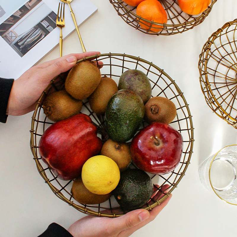 Japanese retro hand-knitted storage basket fruit basket desktop sundries storage basket baking bread basket snack basket snack basket