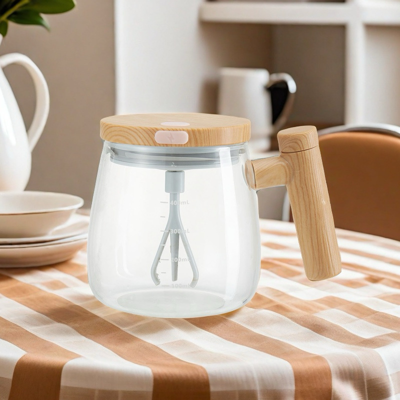 2024 nuevo tipo transfronterizo de vidrio aislante térmico doméstico de alto valor facial mezclador eléctrico taza de agua taza de café portátil taza de café