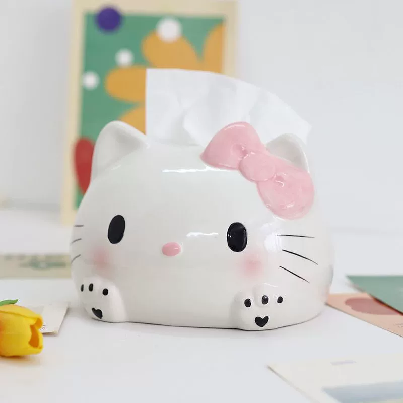 Hello Kitty, cute ceramic wipes, resin decor, home decor