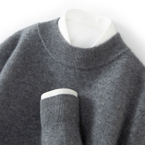 Autumn and Winter High-End Ready-To-Wear Half-Turtleneck Cashmere Base Layer Men's Pullover Sweater Knitted Warm Inner Top Wool