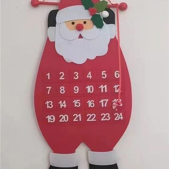 在庫ありフェルトデジタルクリスマスツリークリエイティブカウントダウンカレンダークリスマスサンタクロースヘラジカカレンダーペンダント|undefined