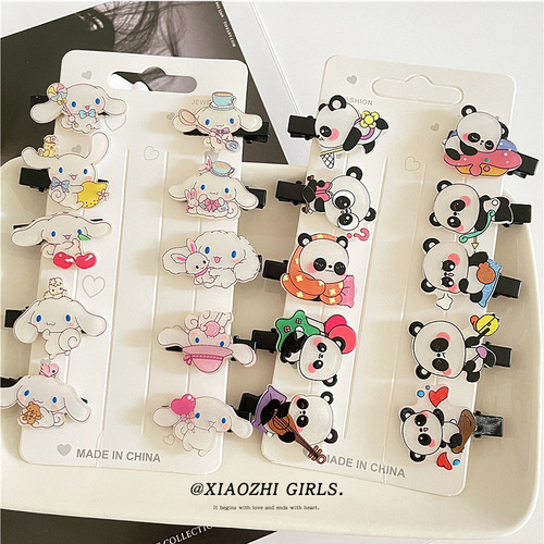 10-piece set of acrylic children's hair clips cartoon cute Lina Bell hair clip side clip girls bangs clip hair accessories