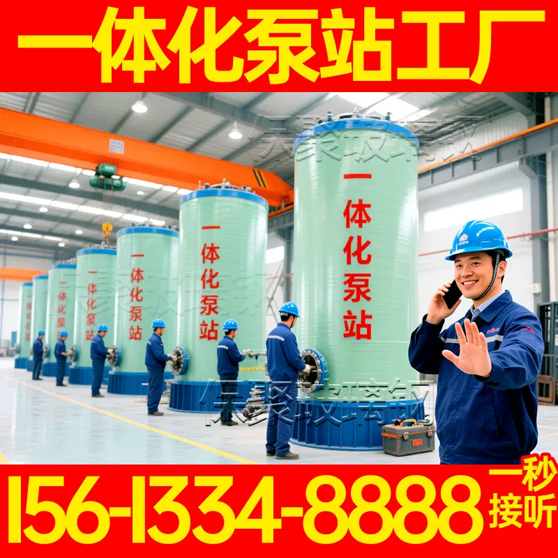 一体化提升泵站废水提升装备小型玻璃钢堵塞污水泵站一体式泵站