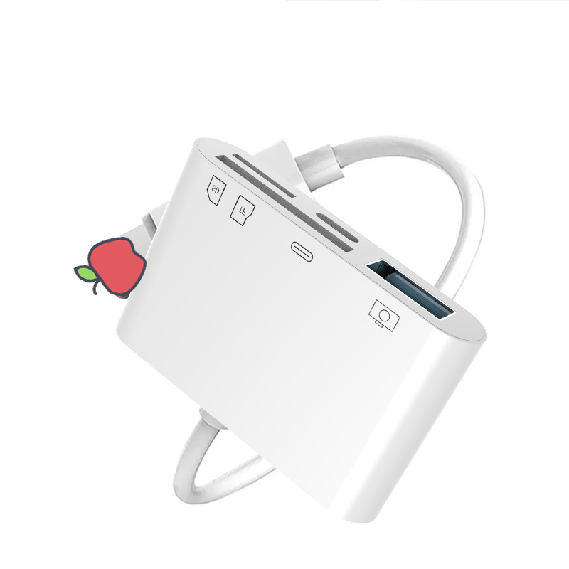 Aplicable a Lightn Apple OTG lector de tarjetas de teléfono móvil SD + TF tarjeta + carga + USB3.0U convertidor de tableta de disco