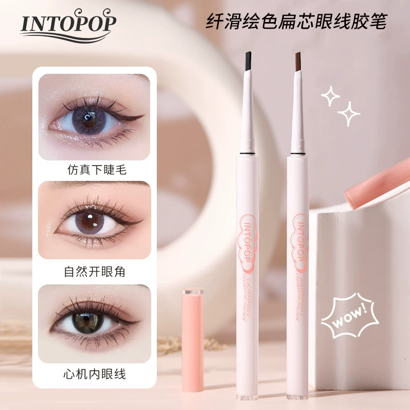 INTOPOP Slim, окрашенная, гелевая подводка для век с плоским стержнем, плавно формуется, против царапин, не слипается, стойкая подводка для макияжа для женщин