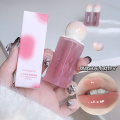 莎琪諾沁光嘟透鏡面唇釉水光不脫妝滋潤顯白不易粘杯持妝口紅唇彩