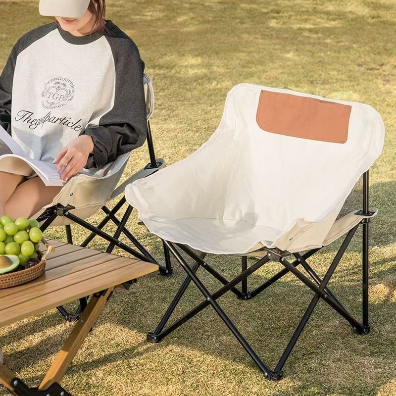 Silla de luna plegable al aire libre acampamiento al aire libre resistente al agua playa portátil de arte de dibujo silla de descanso