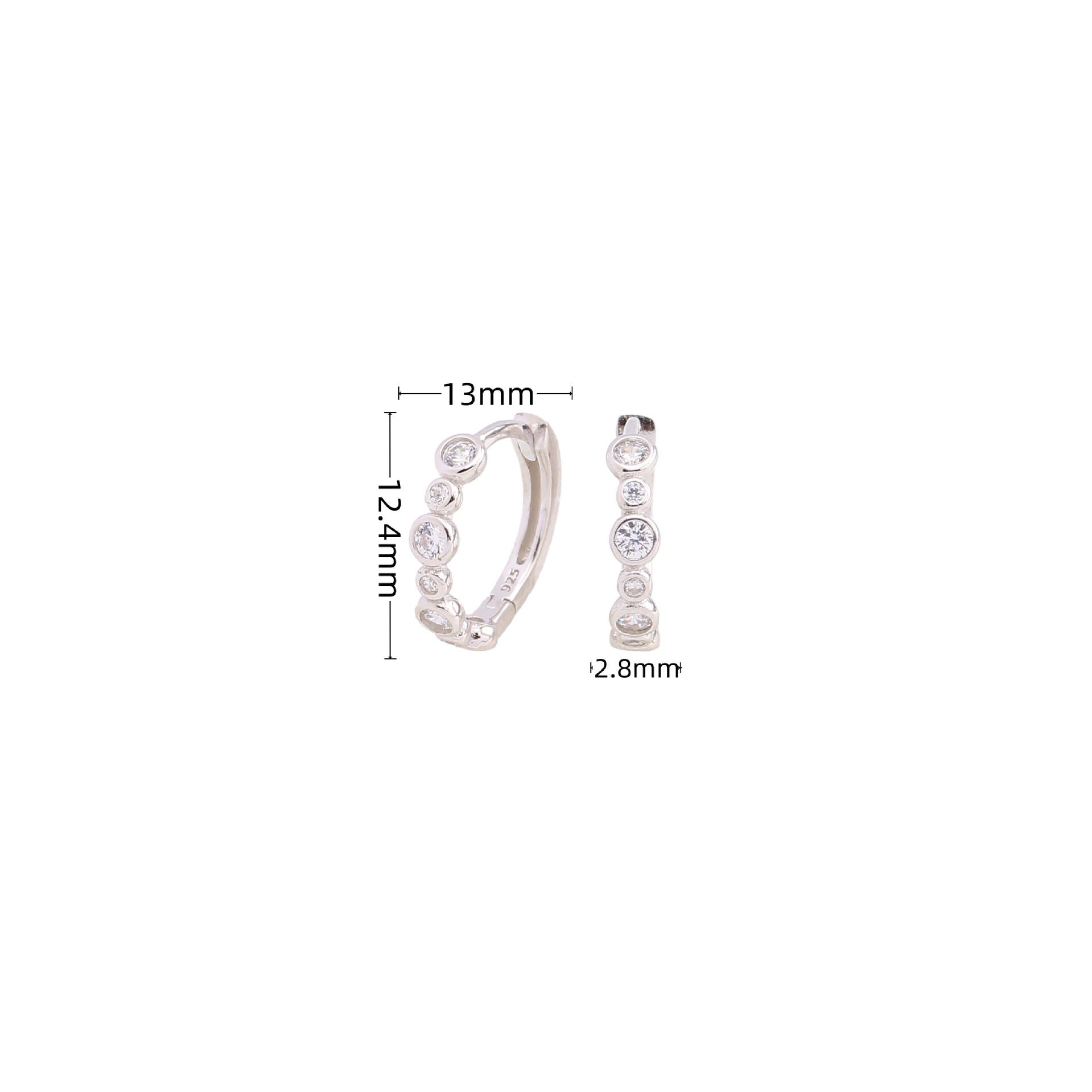 1 Pair Elegant Simple Style Geometric Sterling Silver Inlay Zircon Hoop Earrings display picture 1