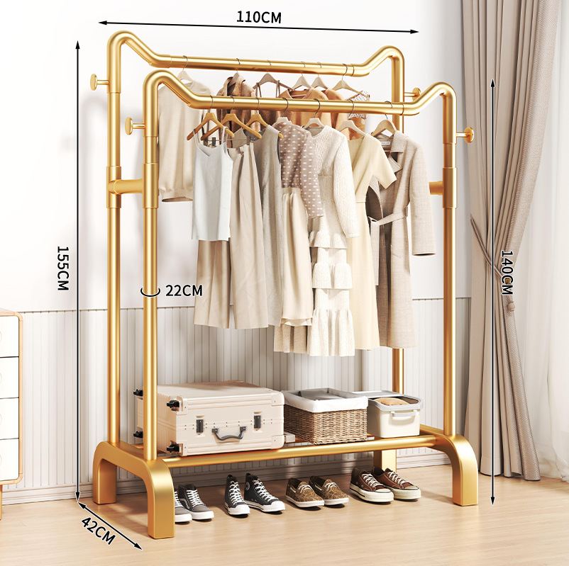 percha de secado de ropa de piso para dormitorio doméstico colgando estante de ropa simple dormitorio interior móvil estante de sombrero de ropa fresca