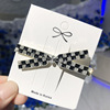 Douyin same hair clip alloy diamond x cross bangs clipside holding love black and white checkerboard grid side clamp duckbill