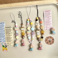 原創植絨小狗ccd串珠掛件相機鏈包包飾品可愛高顏值手機鏈條