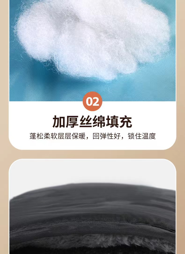Leather Electric Motorcycle Handle Cover Winter Warm Battery Car Waterproof Windshield Gloves fleece-lined Thick Cotton Handle Cover