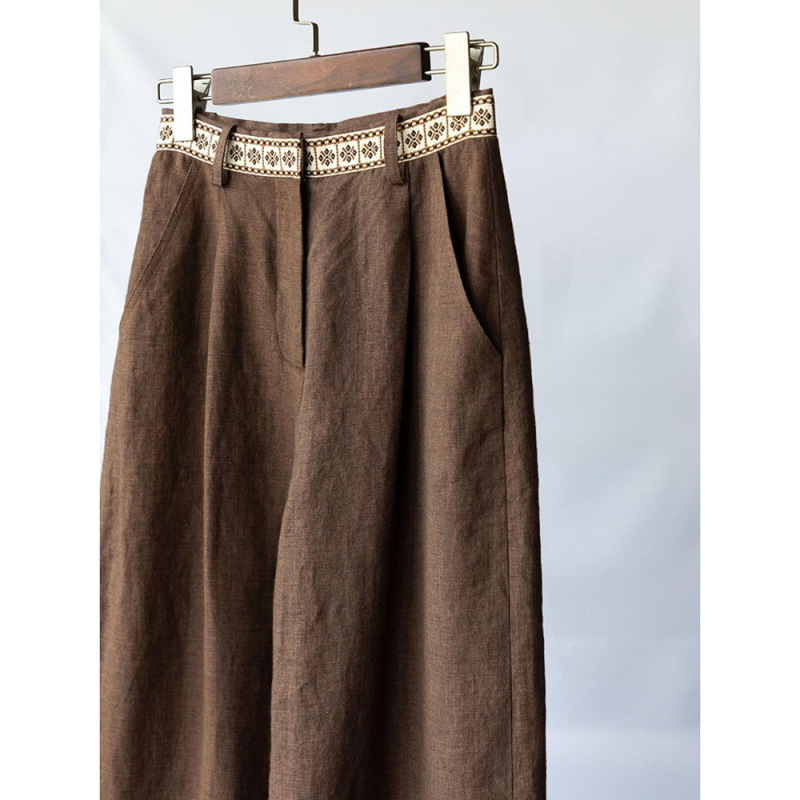 This Year's Trendy Coffee-Colored Jacquard Casual Wide-Leg Pants for Women, New Spring and Summer Style, Elegant Retro High-Waisted Slimming Pants This Year's Trendy Coffee-Colored Jacquard Casual Wide-Leg Pants for Women, New Spring and Summer Style, Elegant Retro High-Waisted Slimming Pants