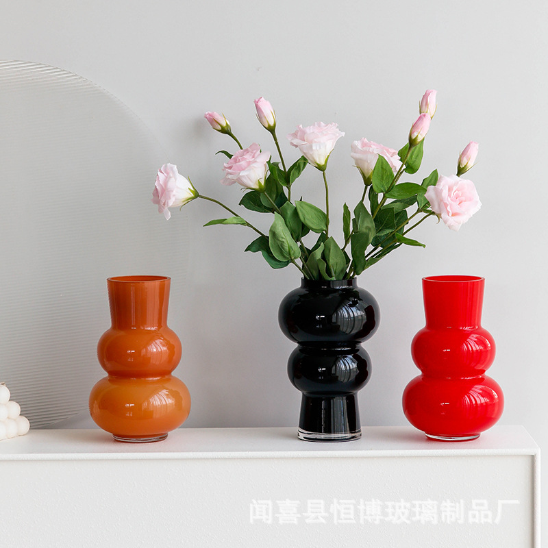 Moderno simple nuevo vasos de vidrio medieval decoración de flores para el hogar flores hidropónicas flores secas esencial en adornos