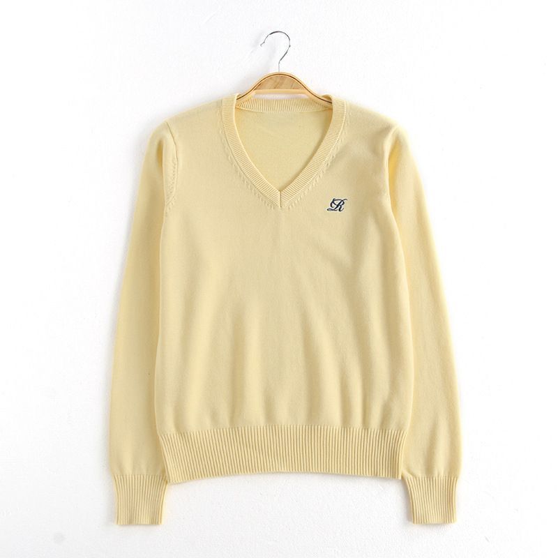 【工場直送】水渓中/JKセーターセットVネックプルオーバー制服刺繍jkニット立体模様|undefined