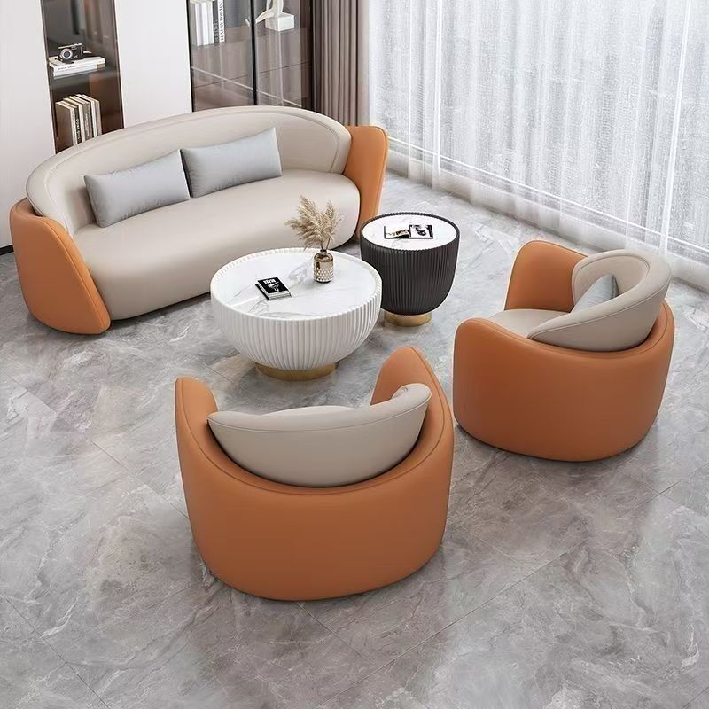 Office Sales Office Light Luxury Reception Sofa Beauty Salon Rest Area Sofa Coffee Table Set Business Reception Sofa