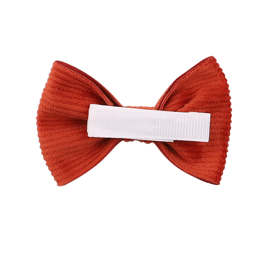 Cross-border New Arrival Autumn And Winter Children's Corduroy Cute Hairpin Bow Floral Side Clip Full Cloth Wrapper Baby Hair Accessories Female display picture 5