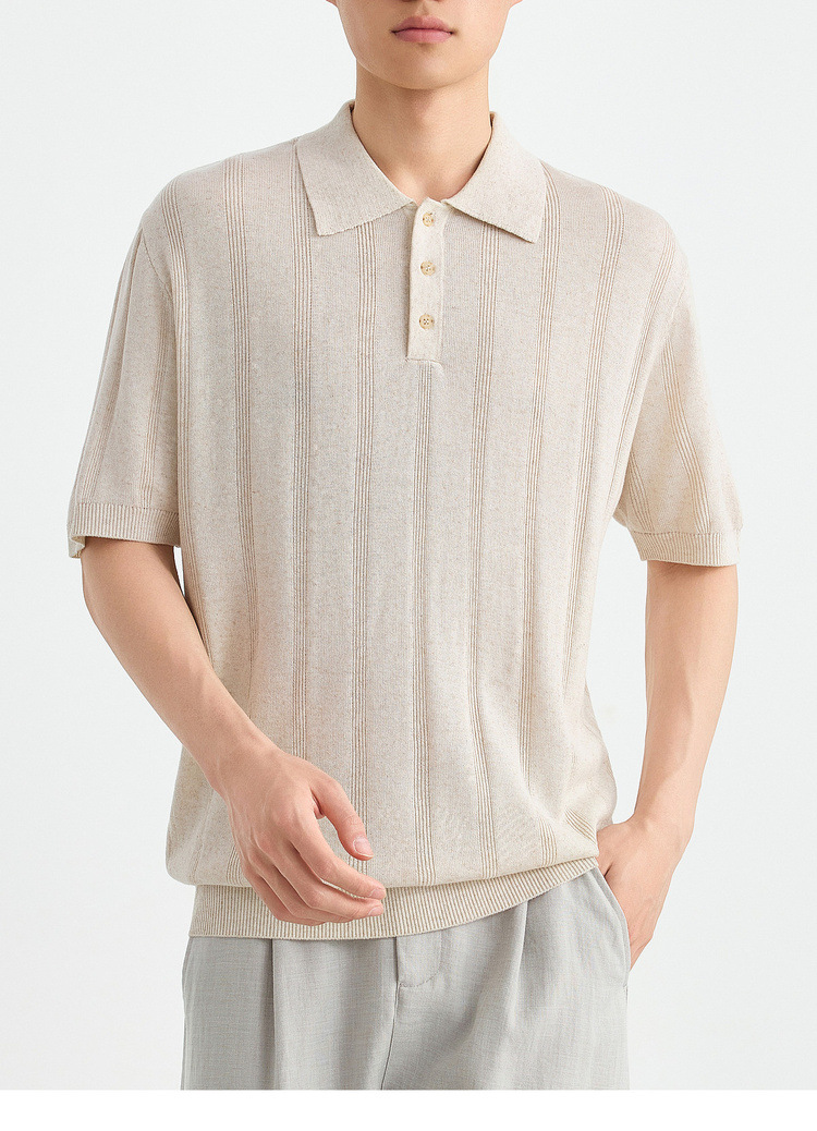 Áo polo nam ngắn tay dệt kim pha Lyocell phong cách công sở — Xanh ngọc lam tốicolor chi tiết 26