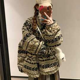 2025冬季加厚保暖皮草宽松显瘦羊羔毛绒外套女韩版加棉加厚立领