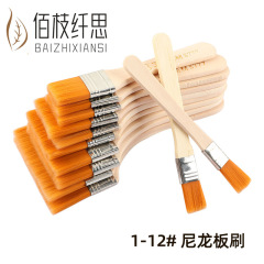 1-12号木柄ナイロン板ブラシ油絵ブラシ焼きブラシペンキブラシほこり除去洗浄ブラシ卸売り