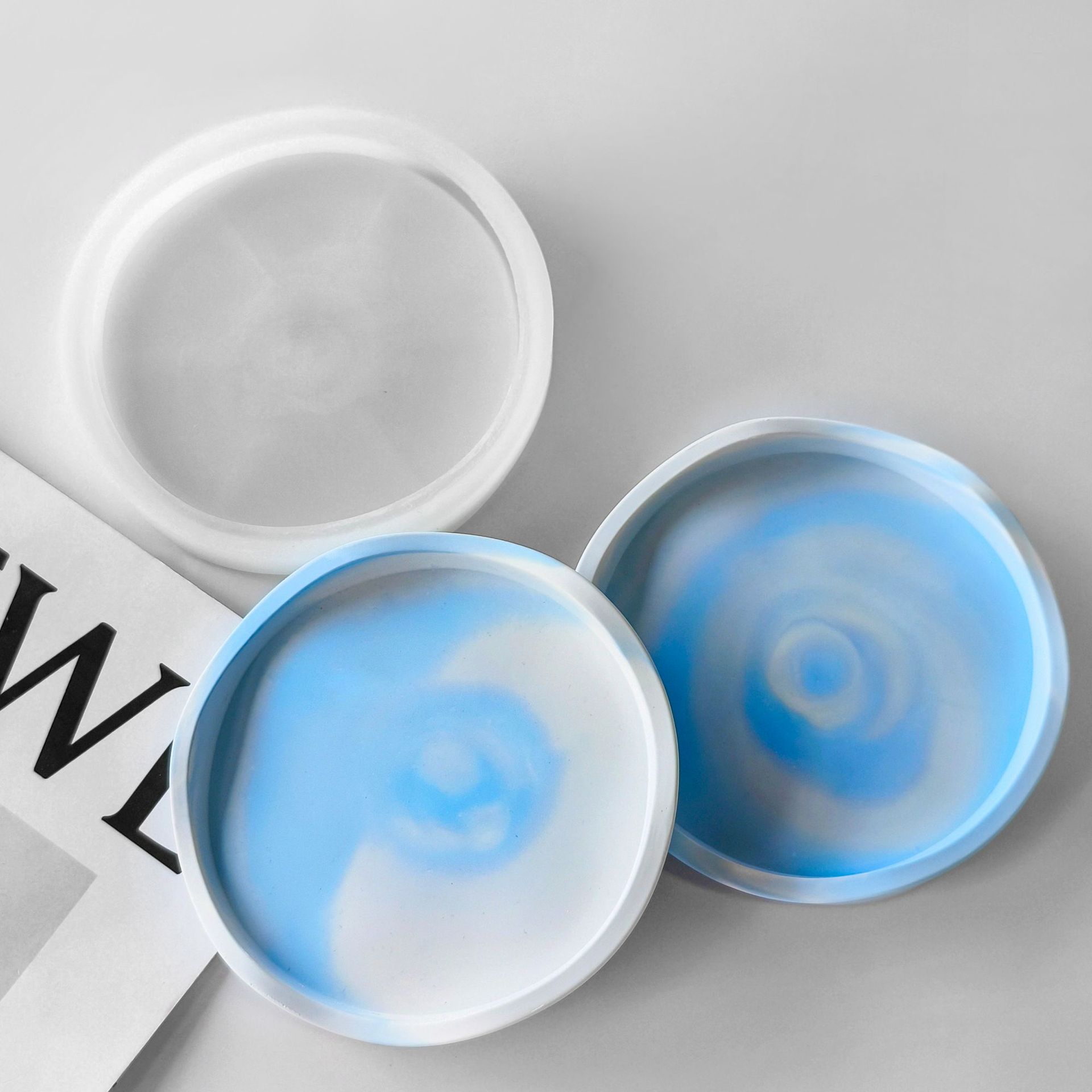 DIY burbuja bandeja de montaña molde silicona oval cristal resina epoxi yeso cemento Mesa almacenamiento